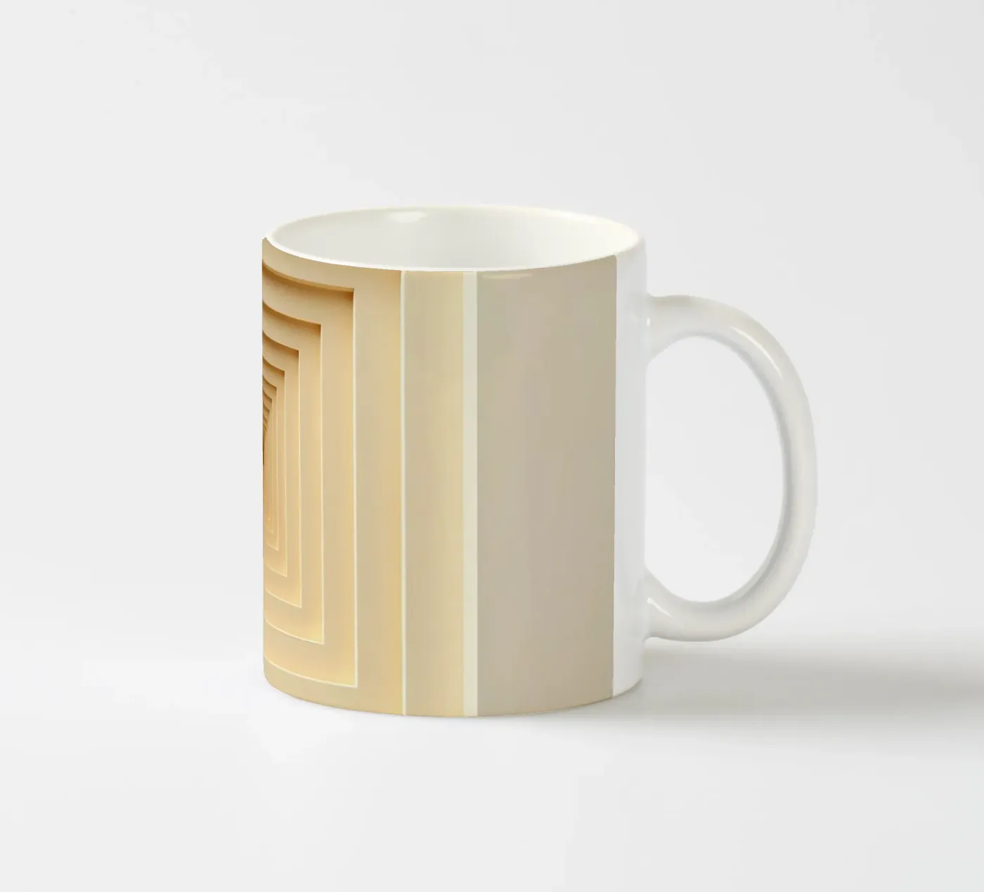 Nested Square Frames in Beige Tones ceramic mug by DesignDoodle