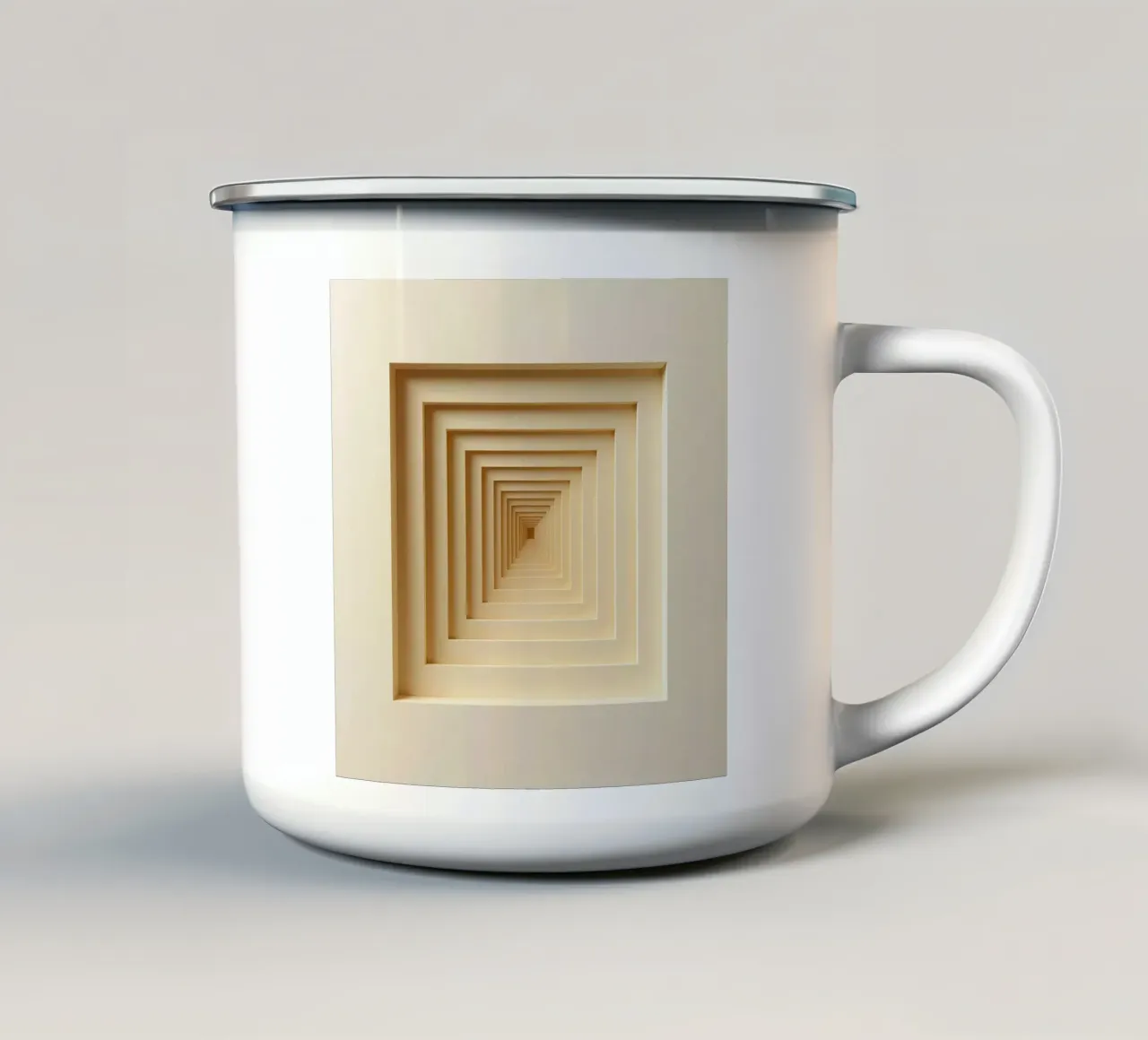 Nested Square Frames dans les tons de beige mug en émail de DesignDoodle