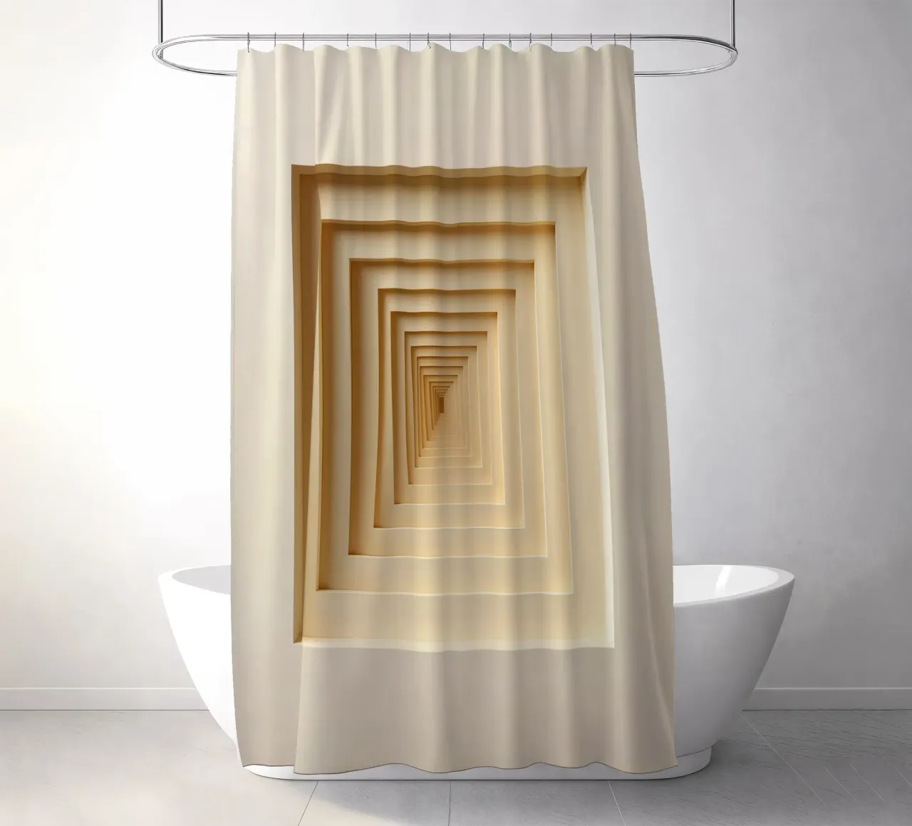 Nested Square Frames in Beige Tones Duschvorhang von DesignDoodle