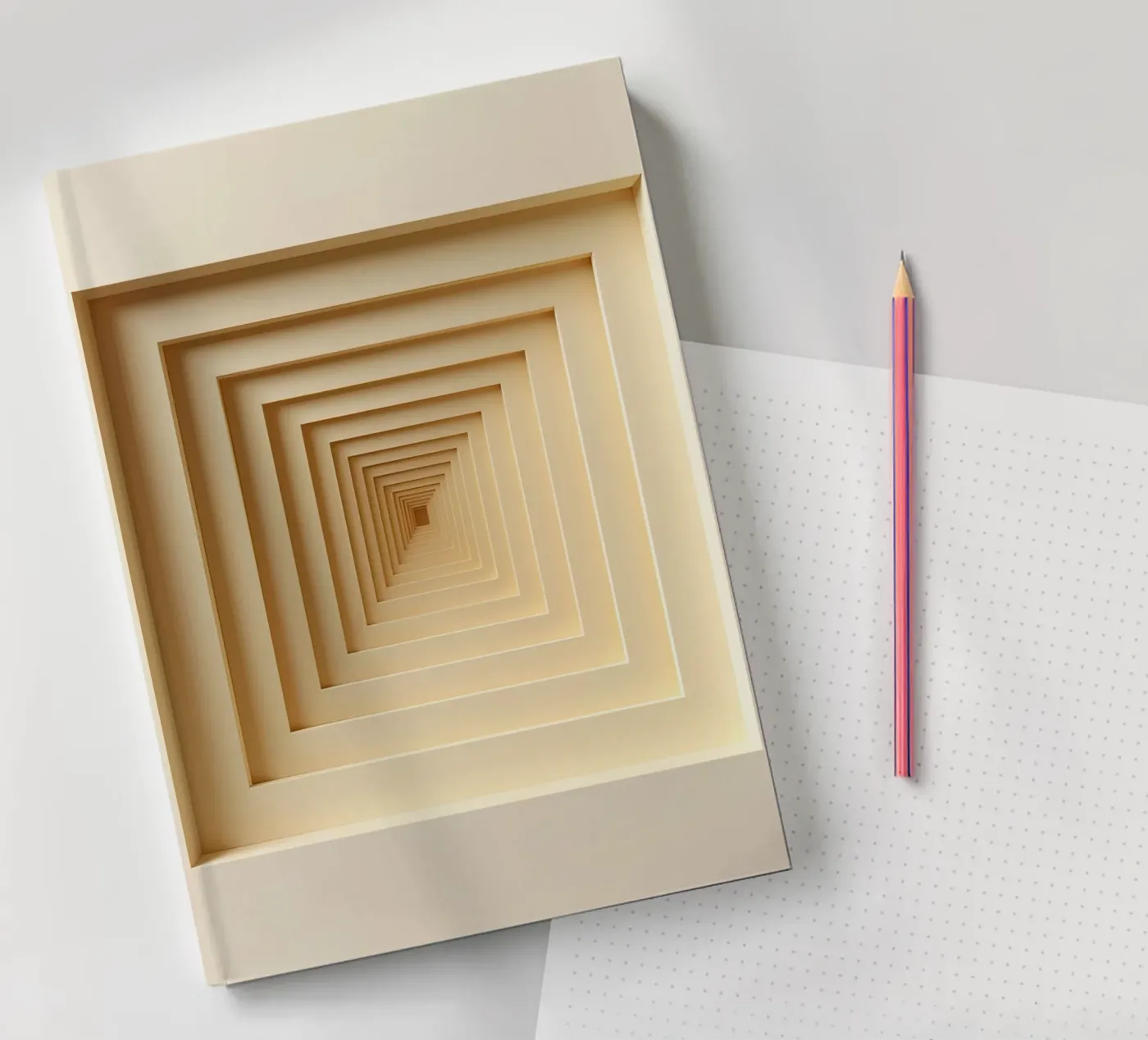 Nested Square Frames in Beige Tones notebook by DesignDoodle
