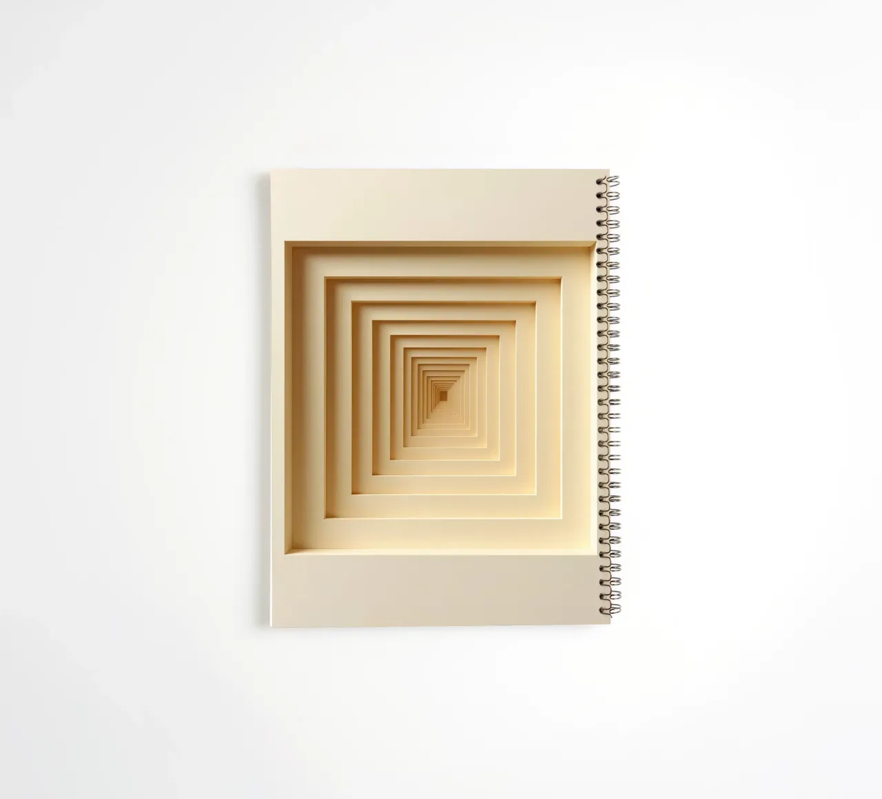 Nested Square Frames in Beige Tones spiral notebook by DesignDoodle