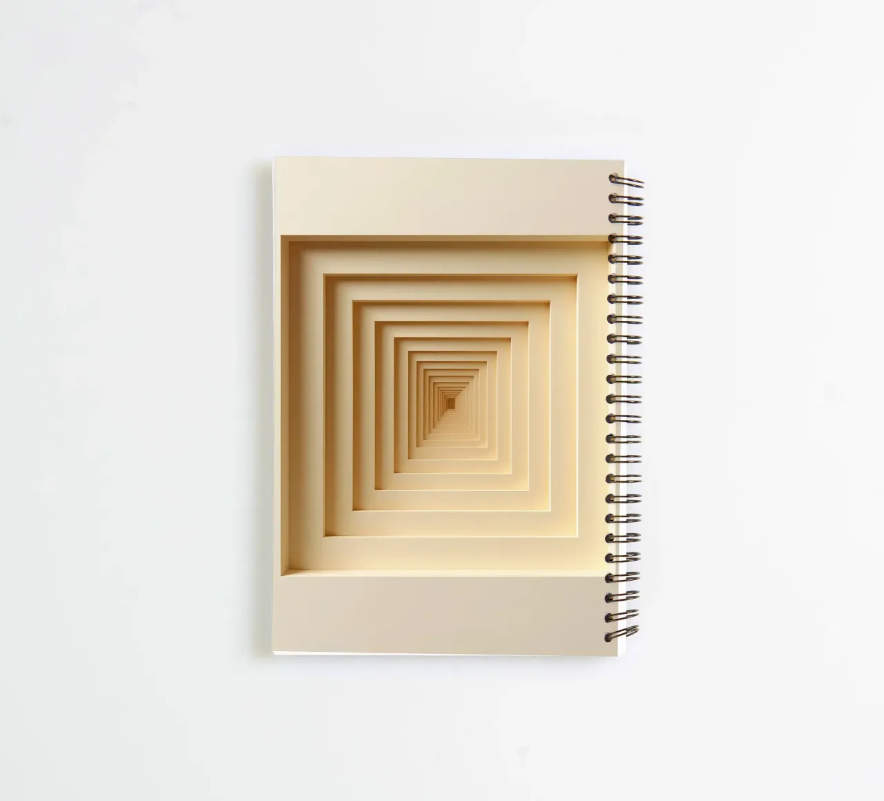 Nested Square Frames in Beige Tones spiral notebook by DesignDoodle