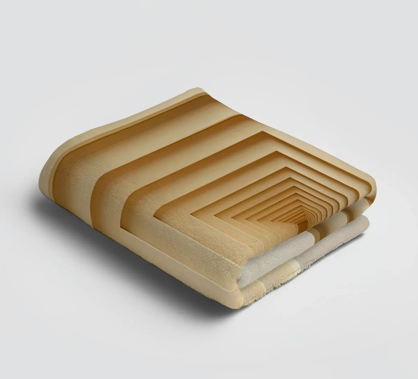 Geneste vierkante frames in beige tinten badhanddoek van DesignDoodle