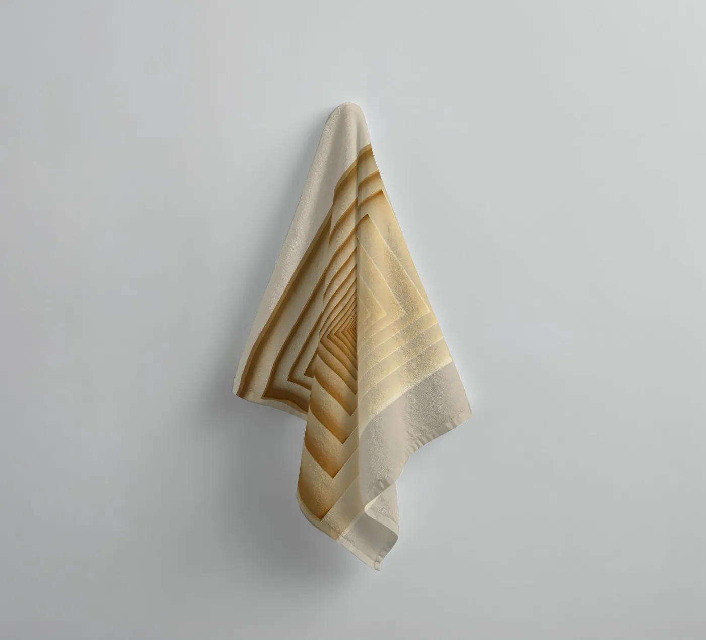 Geneste vierkante frames in beige tinten badhanddoek van DesignDoodle