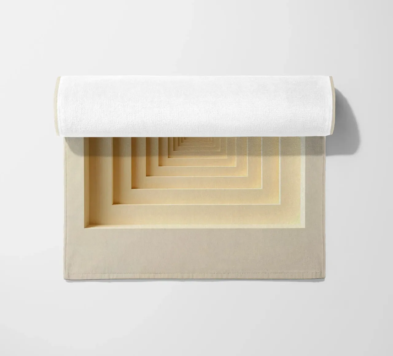 Nested Square Frames in Beige Tones beach towel by DesignDoodle