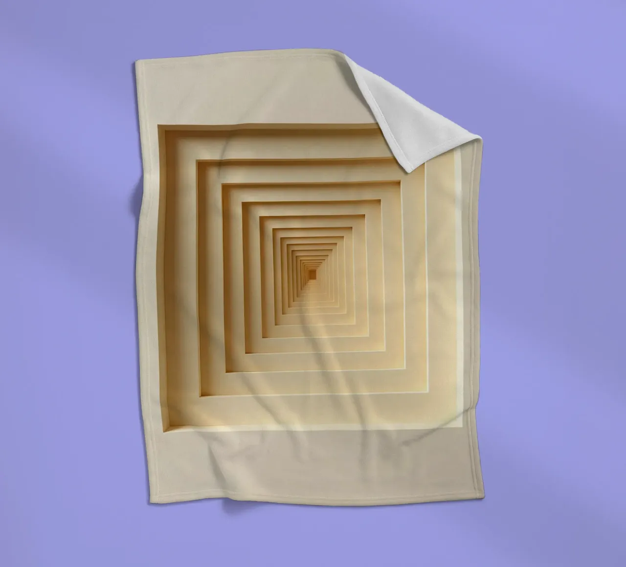 Nested Square Frames in Beige Tones fleece blanket by DesignDoodle