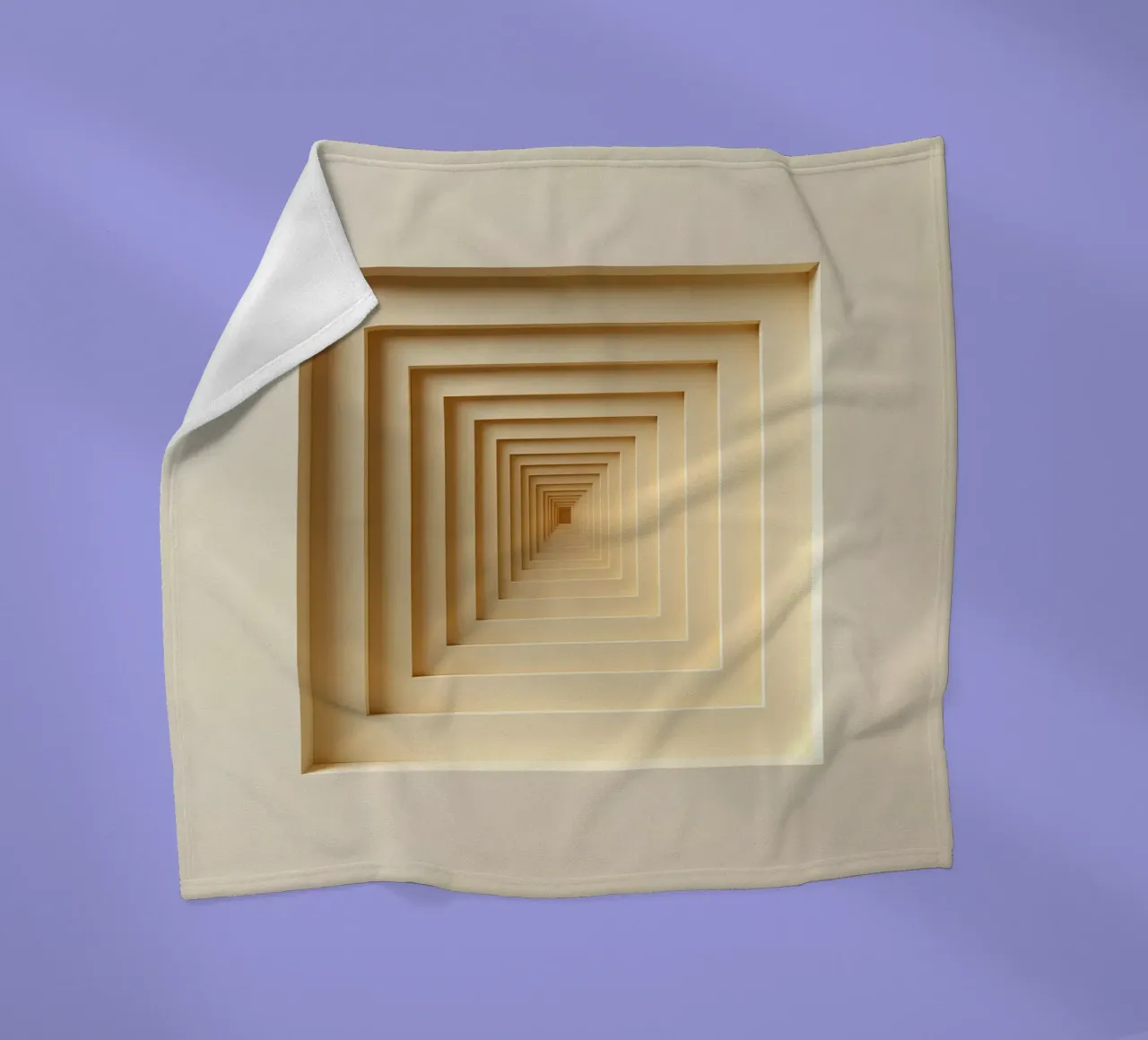 Nested Square Frames in Beige Tones Fleecedecke von DesignDoodle