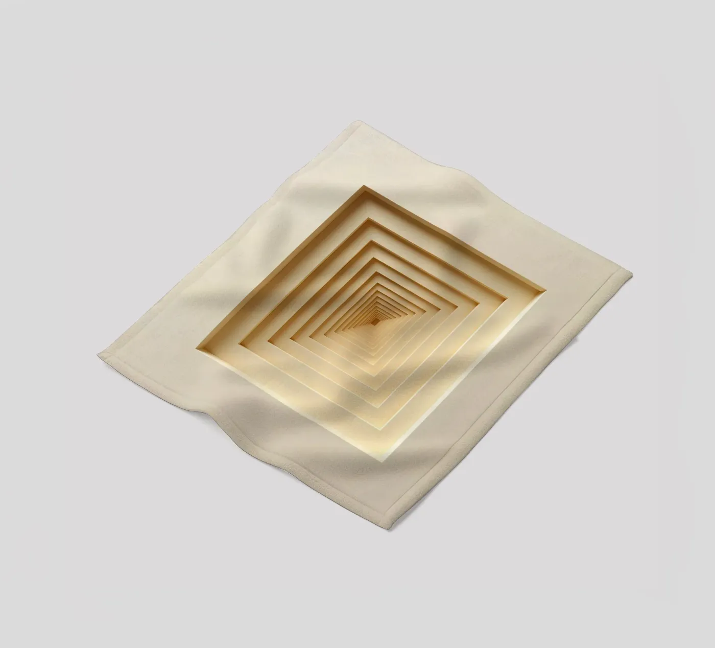 Cornici quadrate annidate in tonalità beige coperta in pile da DesignDoodle