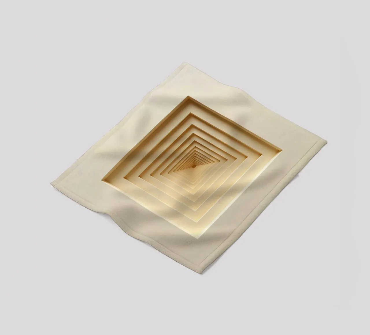 Nested Square Frames in Beige Tones Fleecedecke von DesignDoodle
