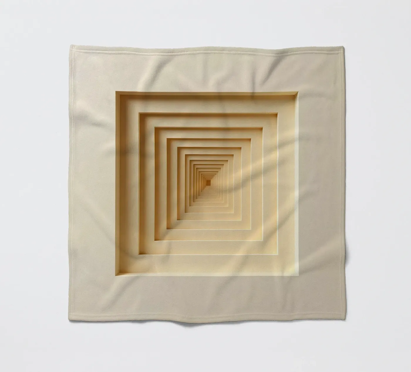 Cornici quadrate annidate in tonalità beige coperta in pile da DesignDoodle