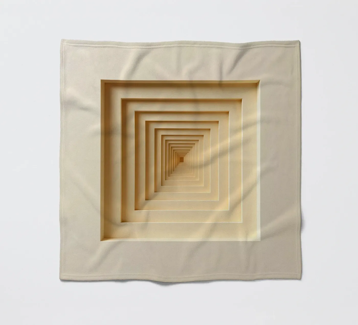 Nested Square Frames in Beige Tones Fleecedecke von DesignDoodle