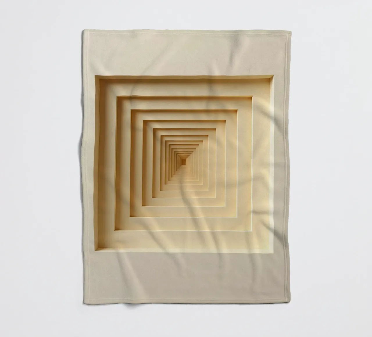 Nested Square Frames in Beige Tones fleece blanket by DesignDoodle