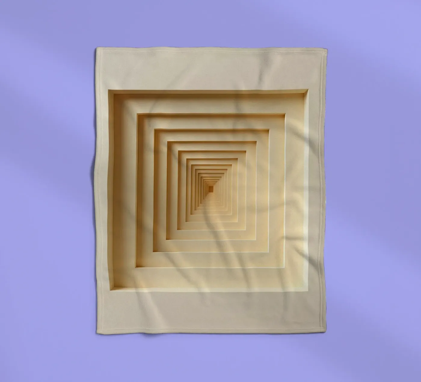 Nested Square Frames in Beige Tones Fleecedecke von DesignDoodle