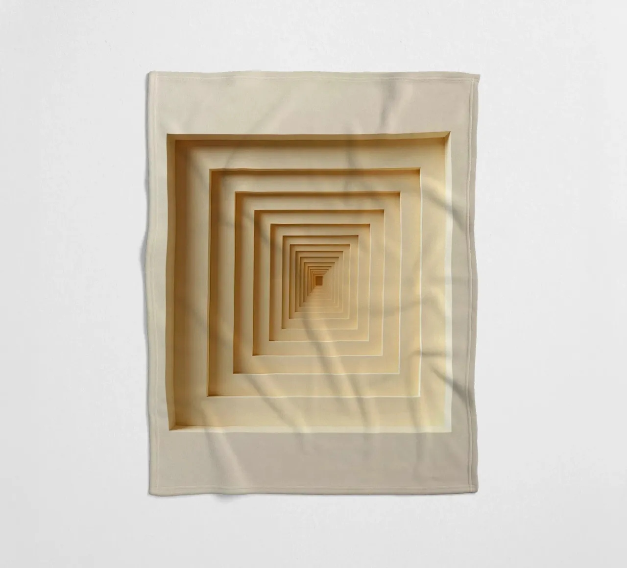 Nested Square Frames in Beige Tones Fleecedecke von DesignDoodle
