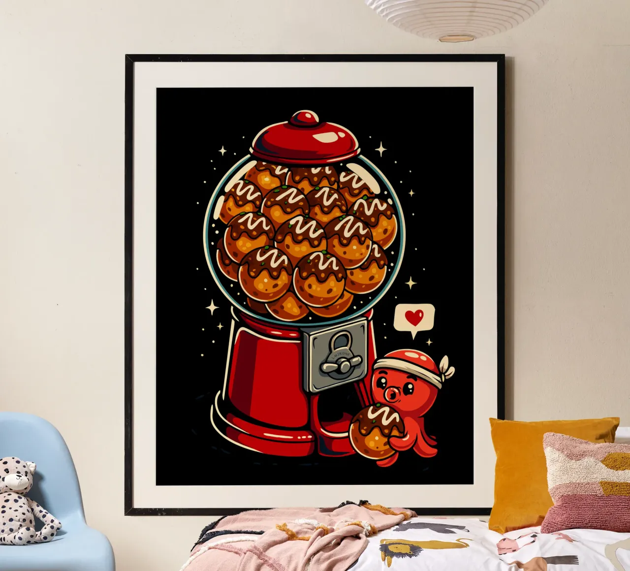 Gumball Takoyaki poster con telaio in legno da LM2KONE