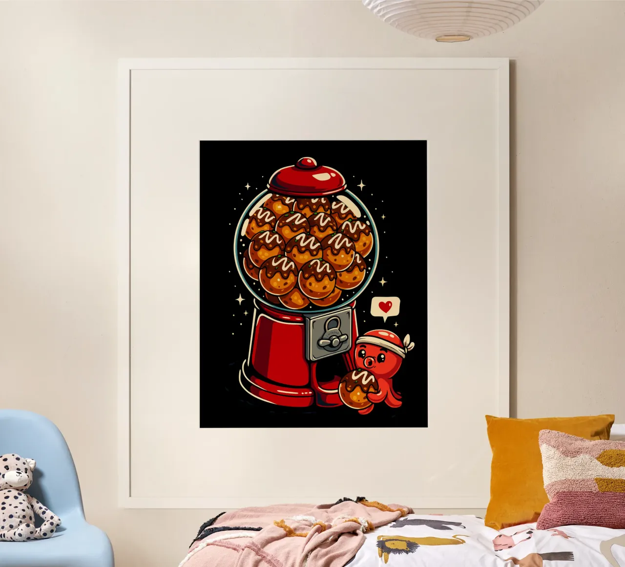 Gumball Takoyaki poster con telaio in legno da LM2KONE