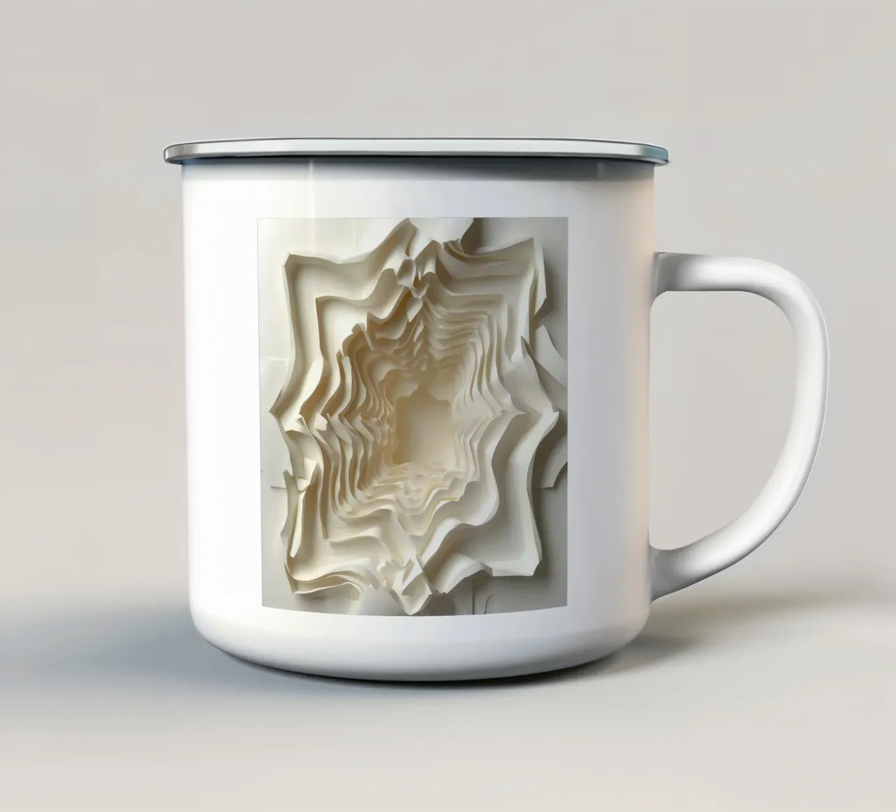 Tunnel di carta tagliata a strati tazza in smalto da DesignDoodle