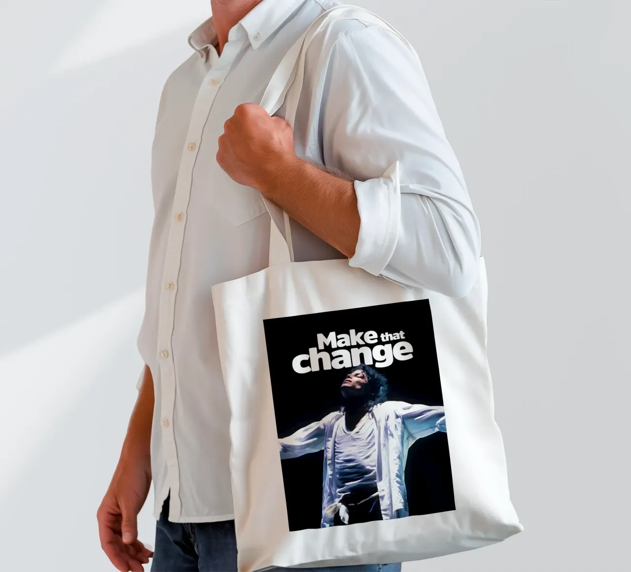 Make that Change borsa in juta da Type & Tape