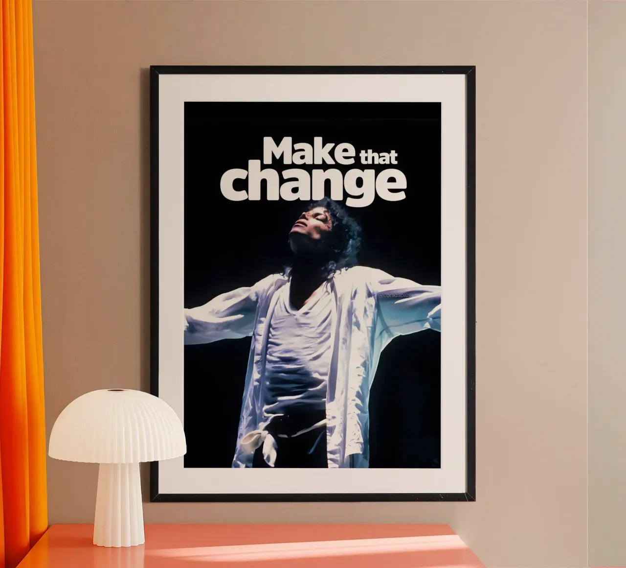 Make that Change poster con telaio in alluminio da Type & Tape