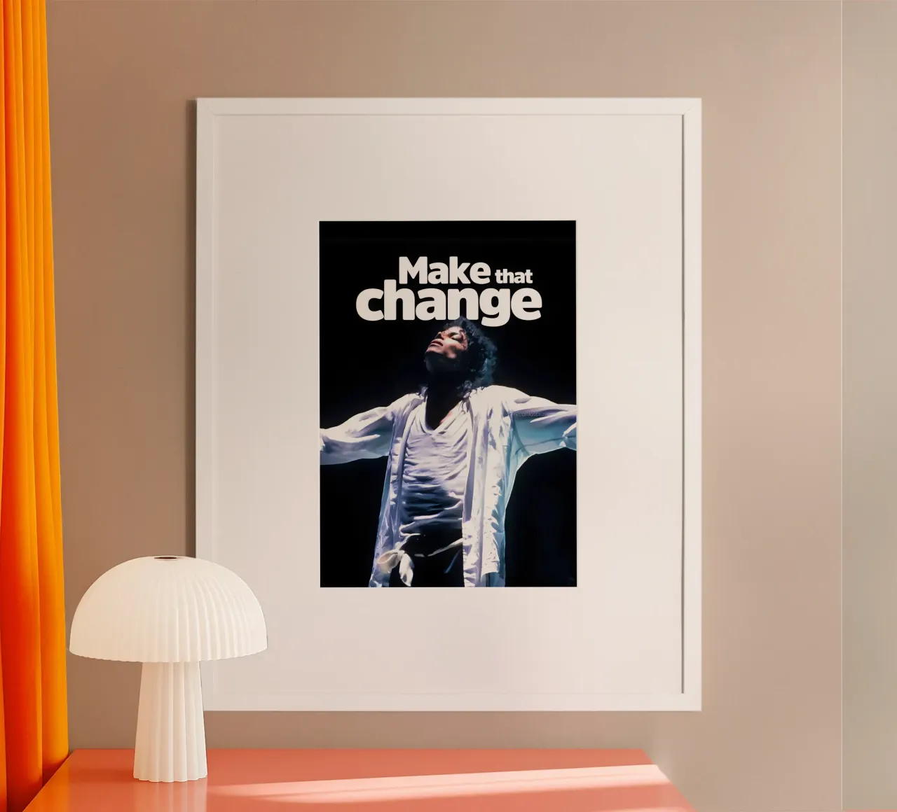Make that Change poster con telaio in alluminio da Type & Tape
