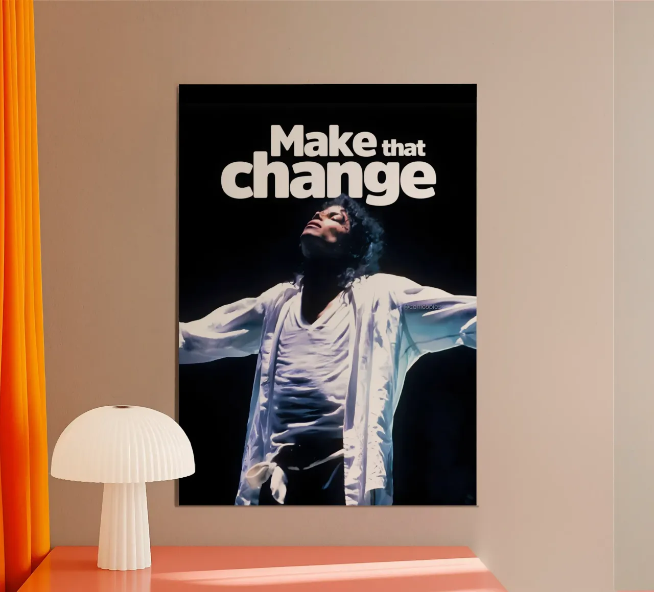 Make that Change poster con telaio in alluminio da Type & Tape