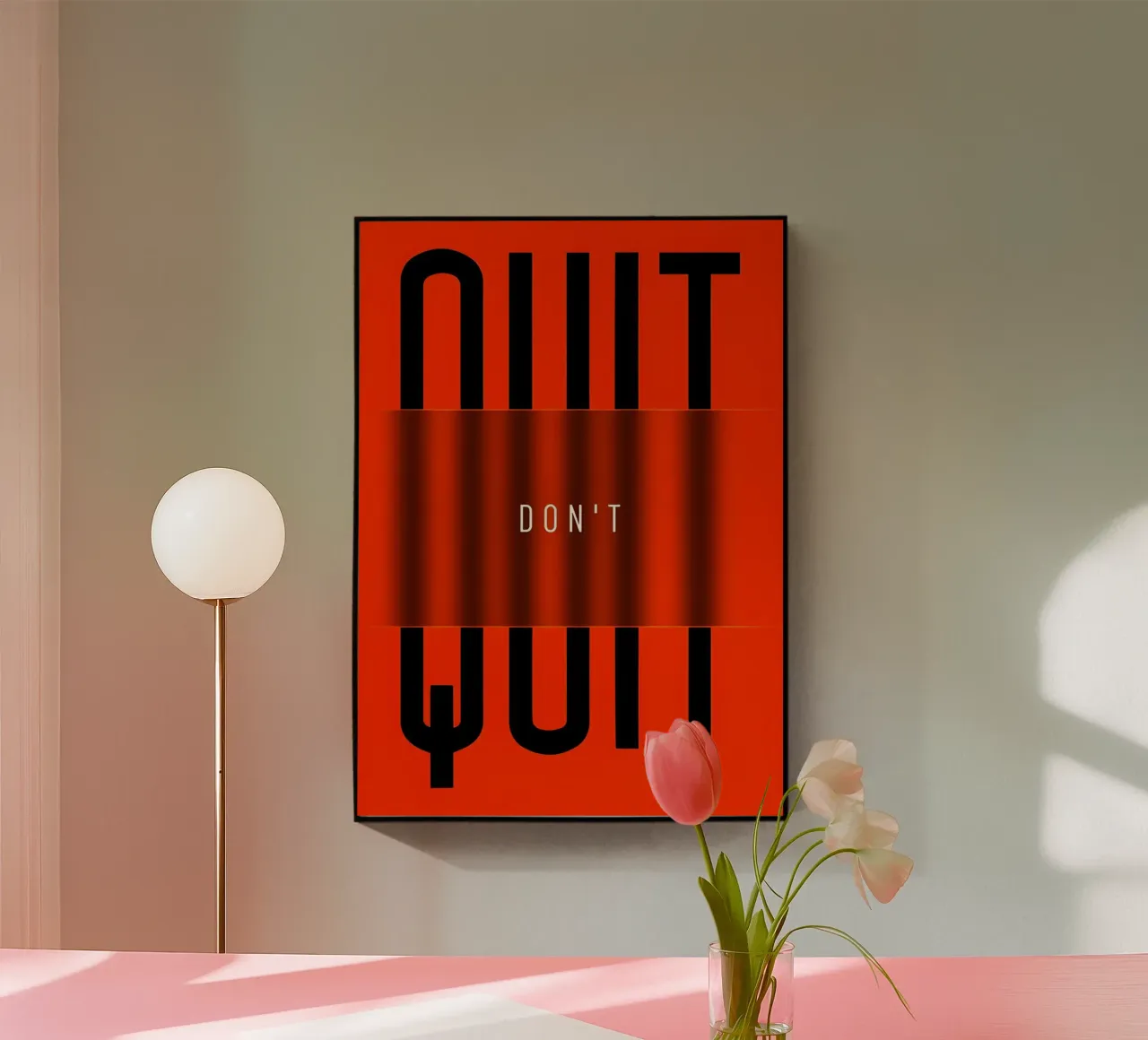 'QUIT and 'DONT plexiglass da Type & Tape