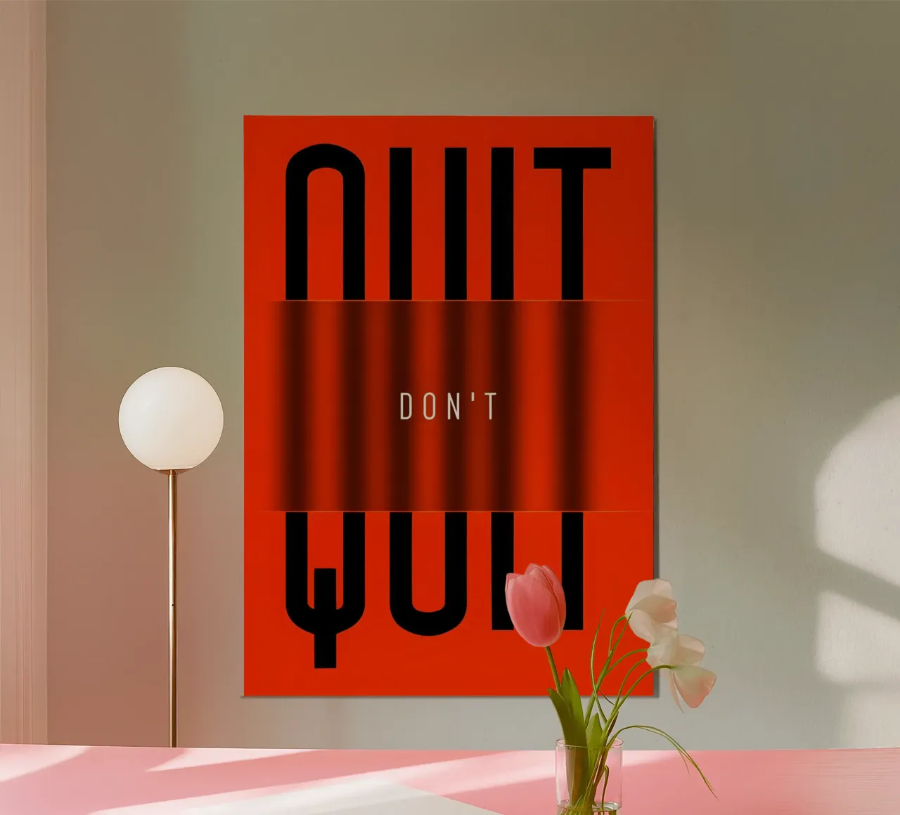'QUIT and 'DONT poster con telaio in legno da Type & Tape