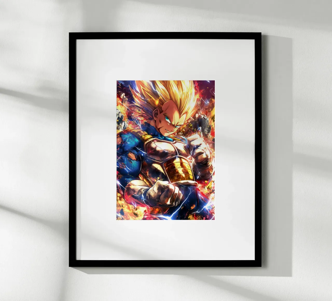 Super Saiyan Vegeta Dragon Ball DBZ poster con telaio in alluminio da Fleur de Lys