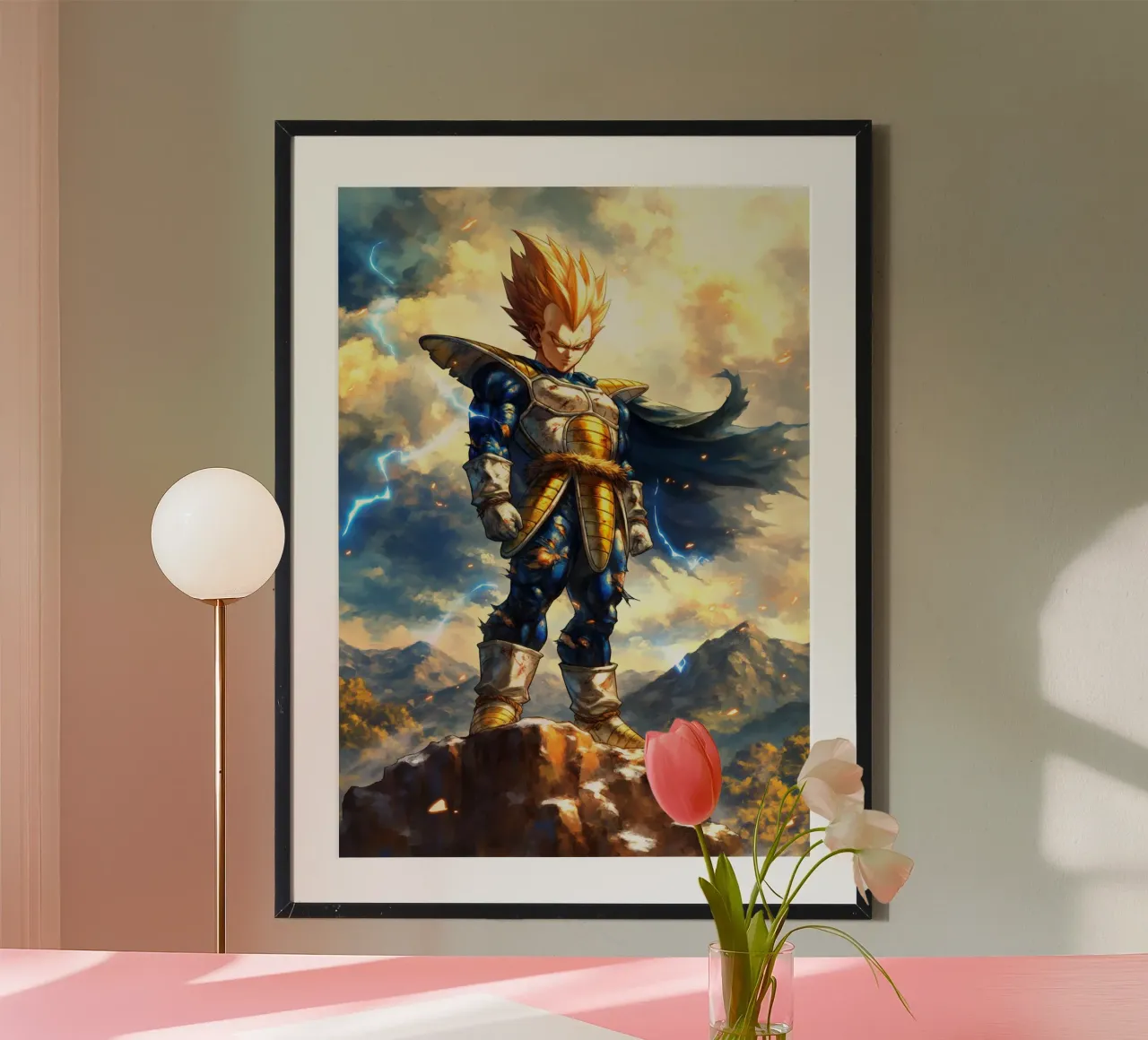 Vegeta Dragon Ball poster con telaio in legno da Fleur de Lys