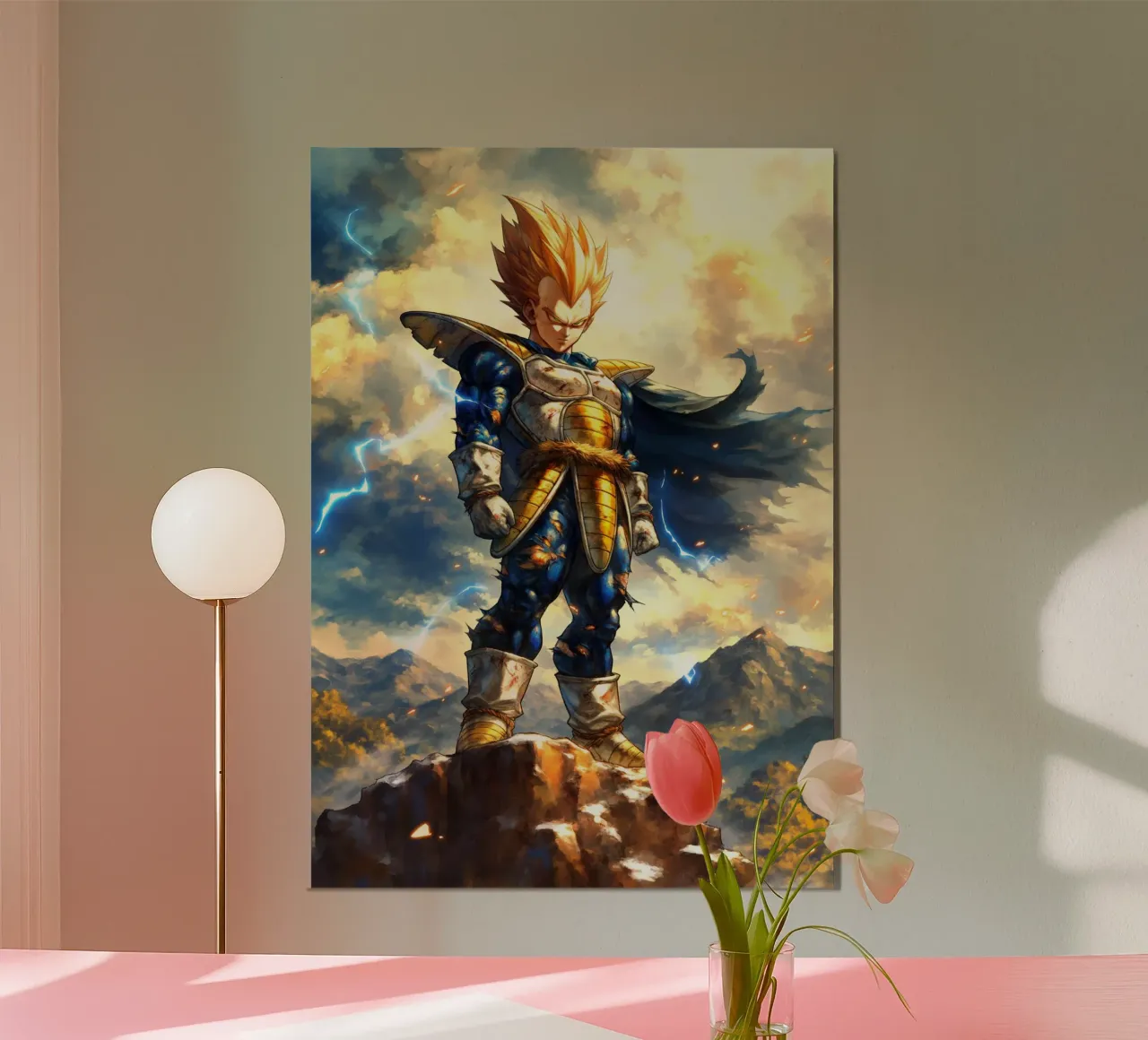 Vegeta Dragon Ball poster con telaio in legno da Fleur de Lys