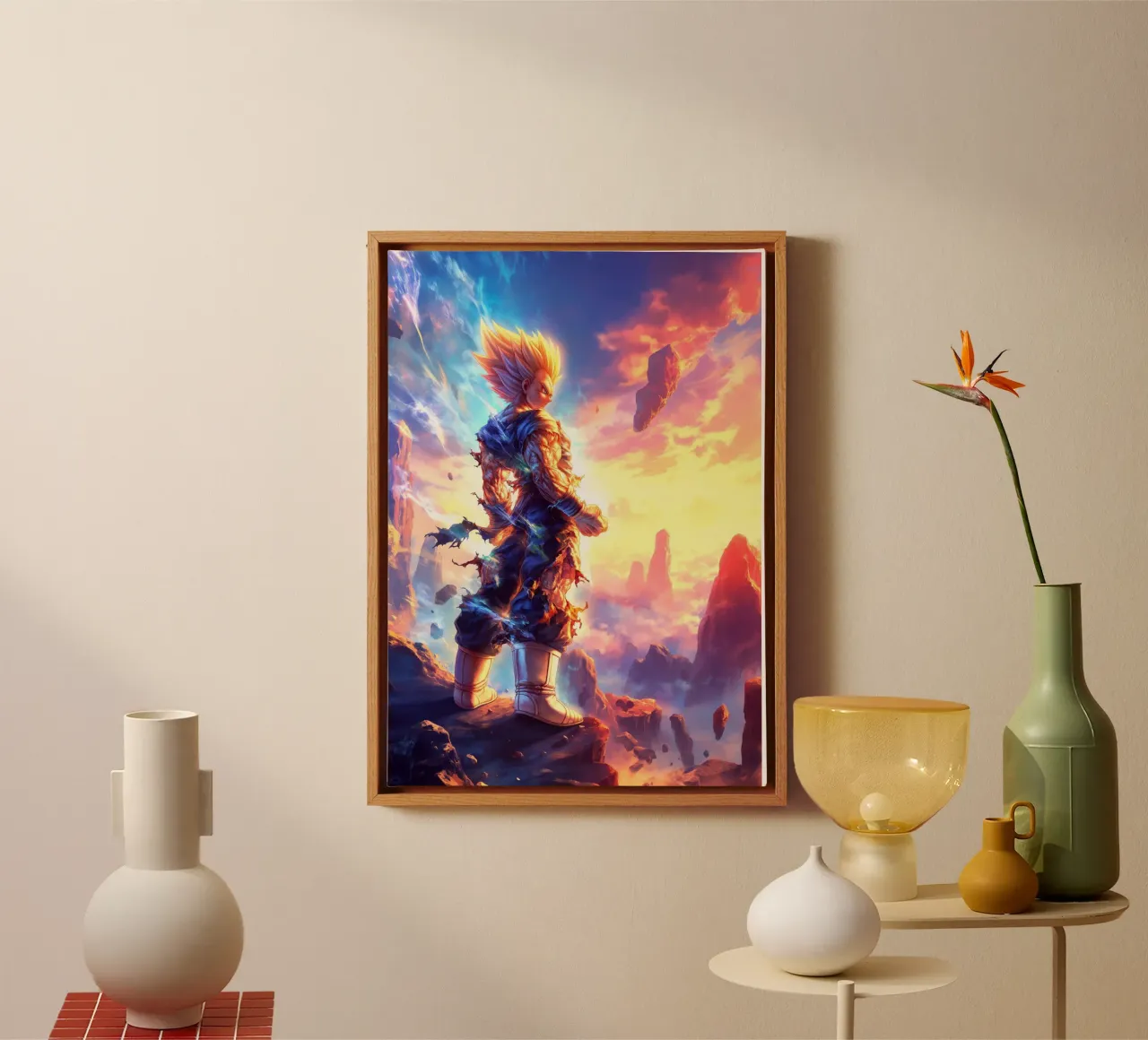 Super Saiyan Vegeta Dragon Ball DBZ tela con Cornice a cassetta da Fleur de Lys