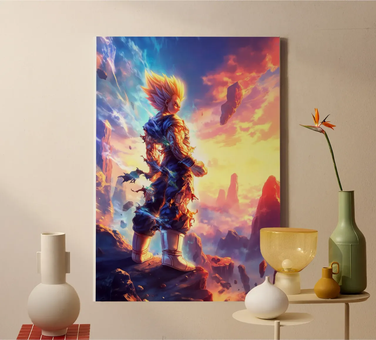 Super Saiyan Vegeta Dragon Ball DBZ tela con Cornice a cassetta da Fleur de Lys