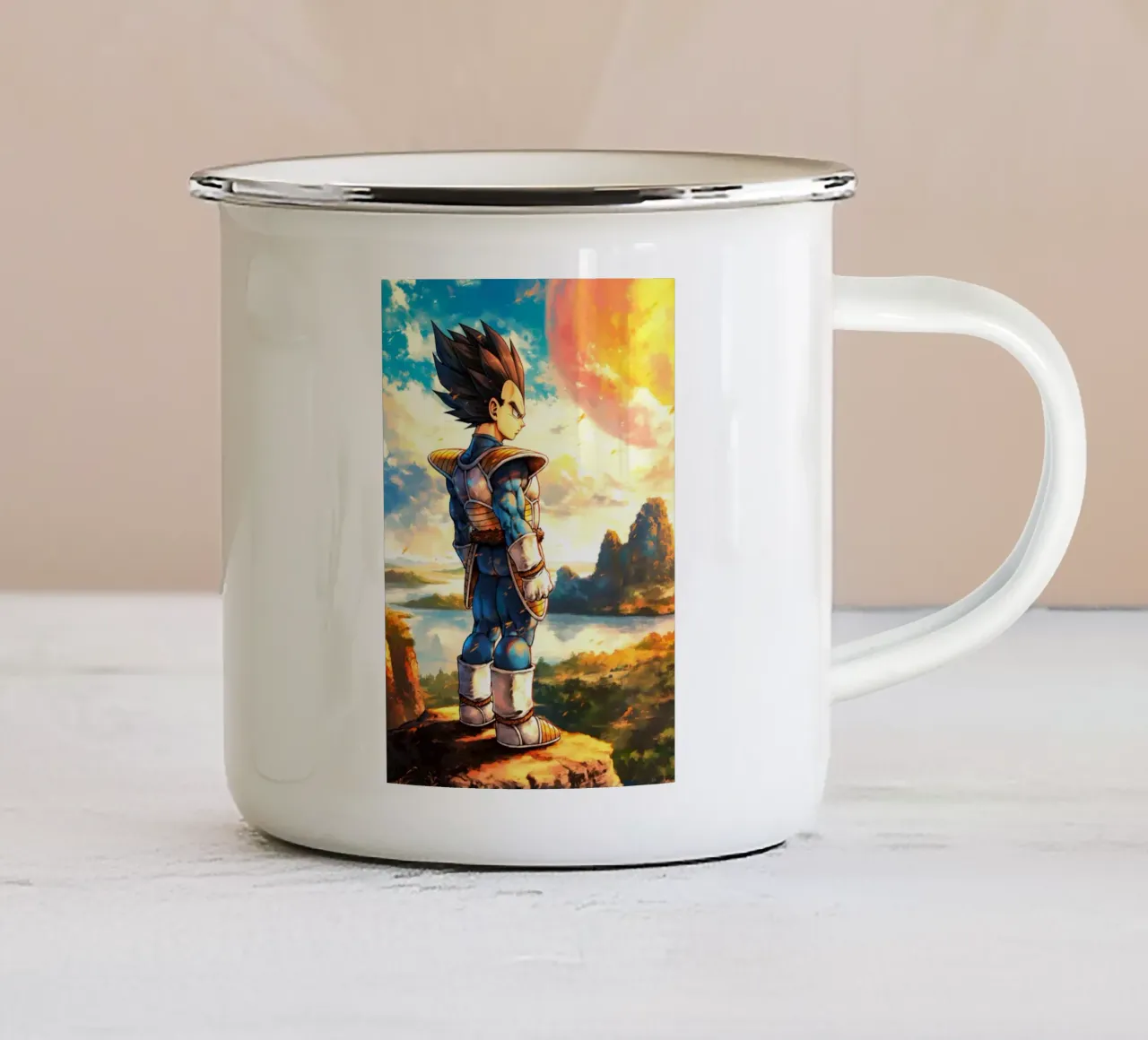 Vegeta Dragon Ball DBZ tazza in smalto da Fleur de Lys