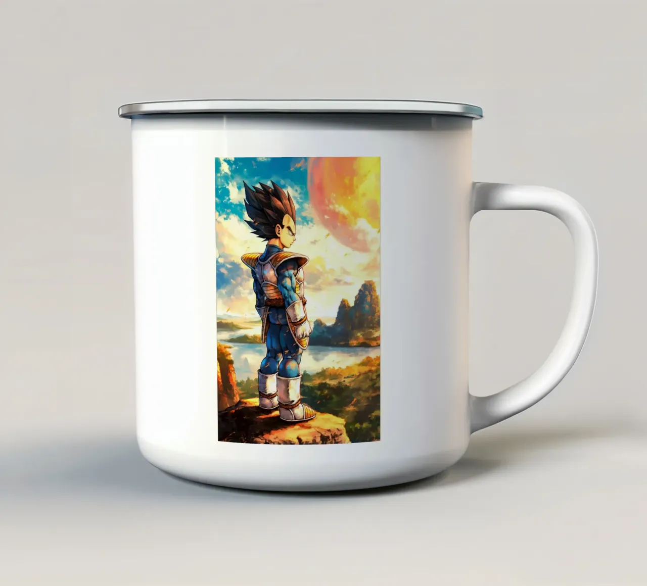 Vegeta Dragon Ball DBZ tazza in smalto da Fleur de Lys