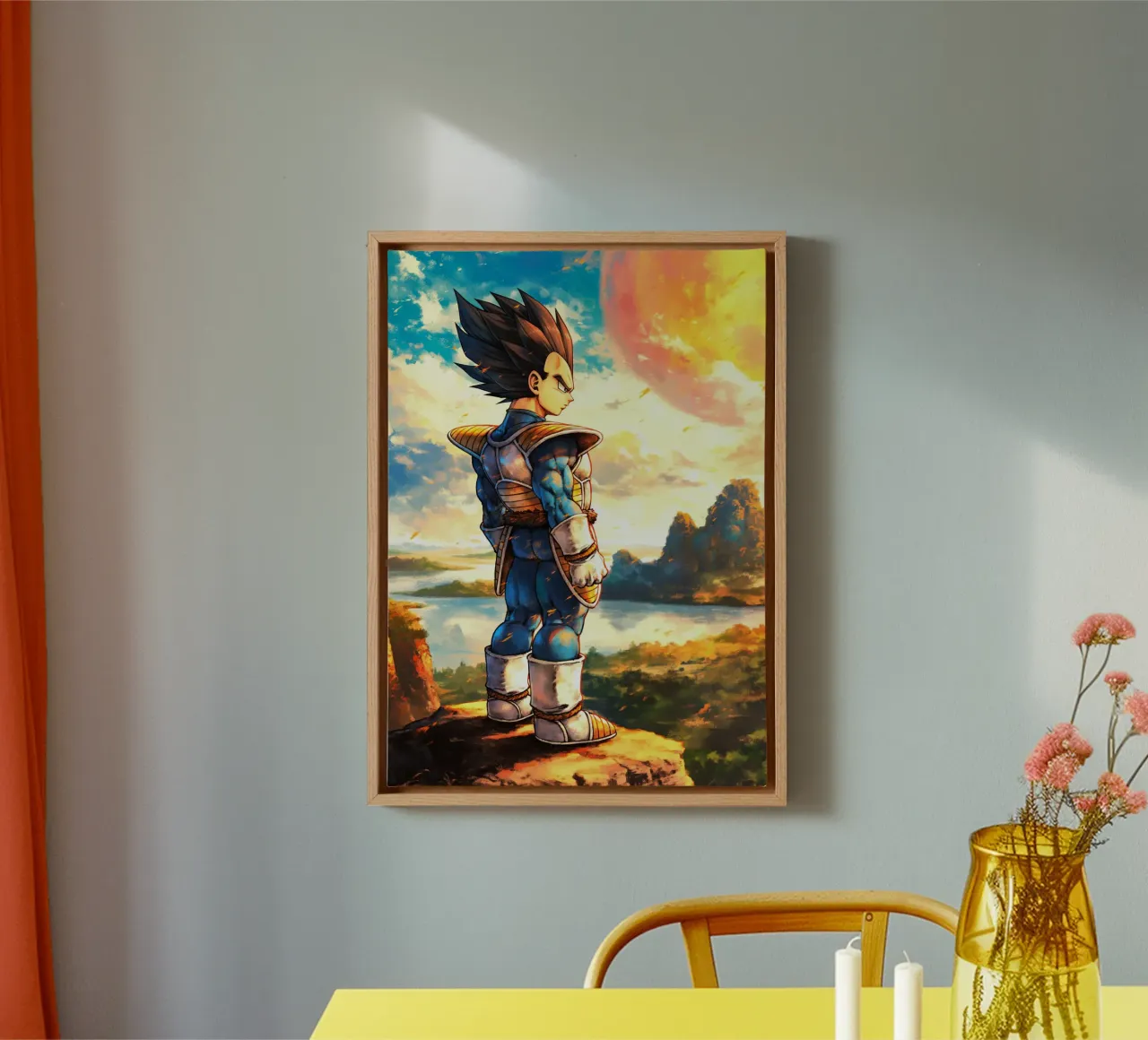 Vegeta Dragon Ball DBZ tela con Cornice a cassetta da Fleur de Lys