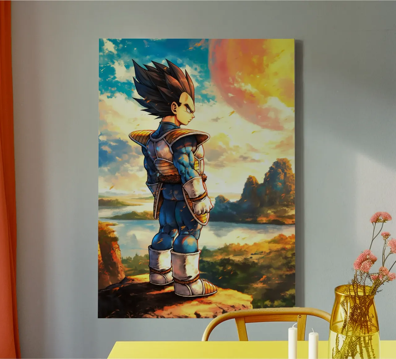 Vegeta Dragon Ball DBZ tela con Cornice a cassetta da Fleur de Lys