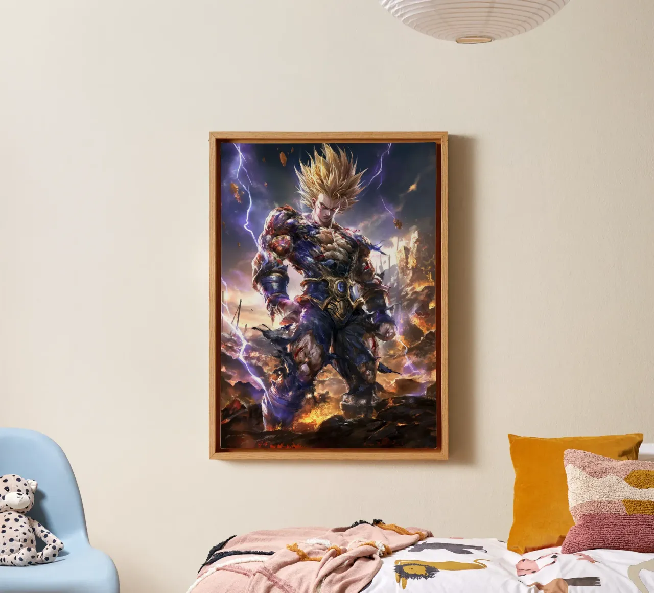 Principe Super Sayan Vegeta Dragon Ball DBZ tela con Cornice a cassetta da Stellar Creative