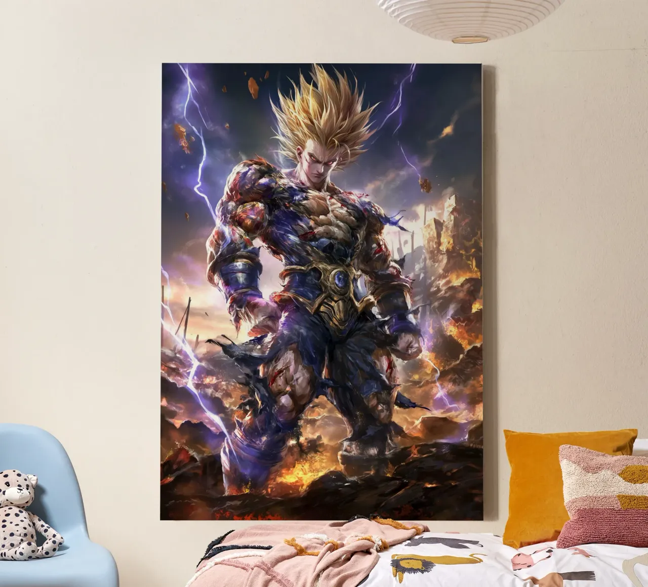 Principe Super Sayan Vegeta Dragon Ball DBZ tela con Cornice a cassetta da Stellar Creative