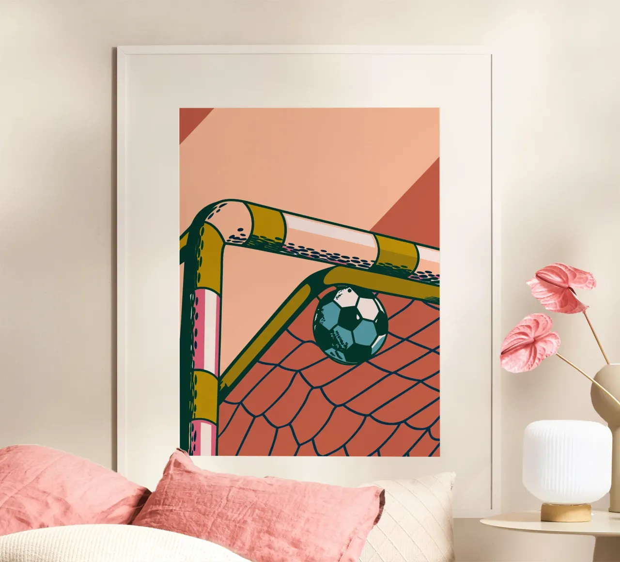 Calcio d'epoca poster con telaio in legno da SPORTS ONLY