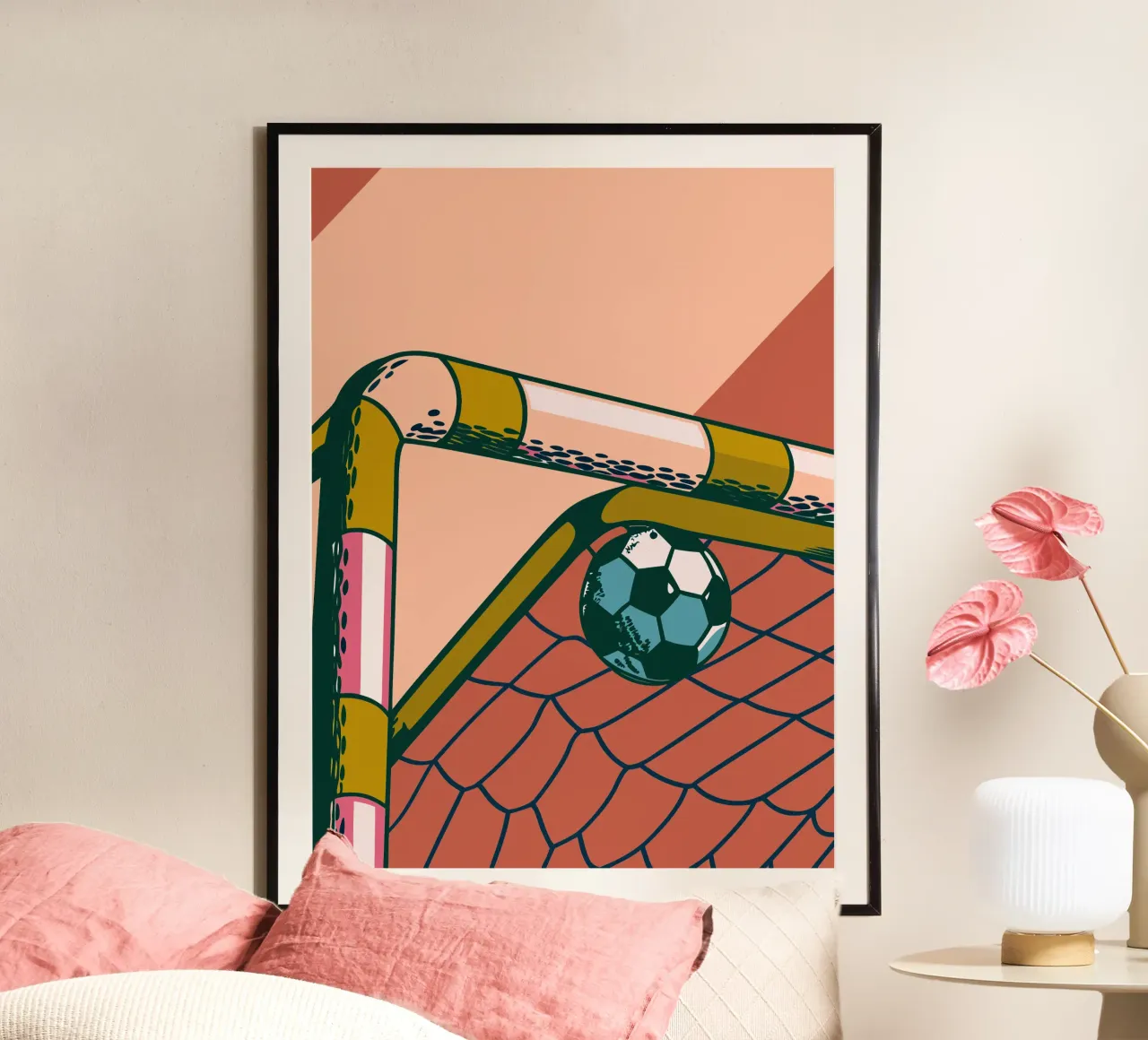 Calcio d'epoca poster con telaio in legno da SPORTS ONLY