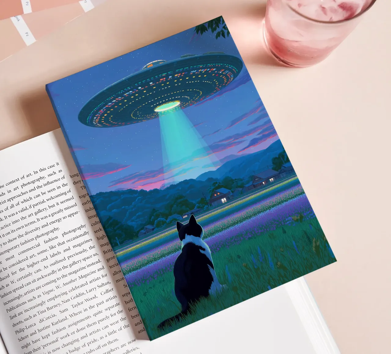 Cat vs UFO Spaceship notebook by Stellar Creative