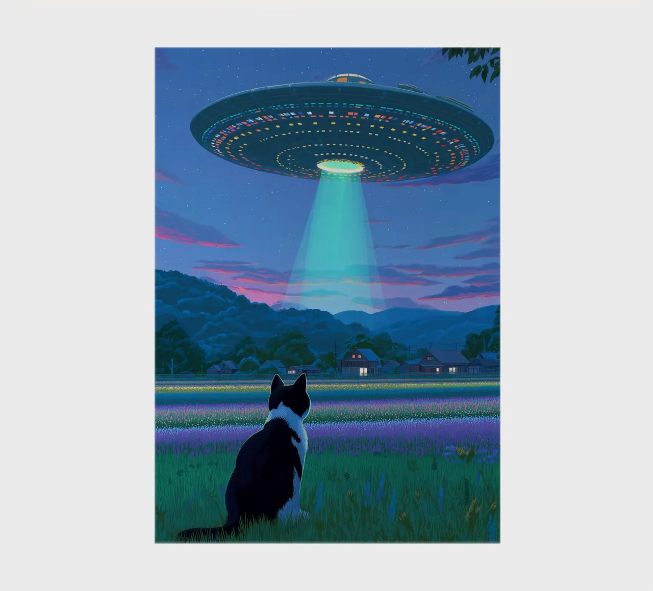 Cat vs UFO Spaceship notebook by Stellar Creative