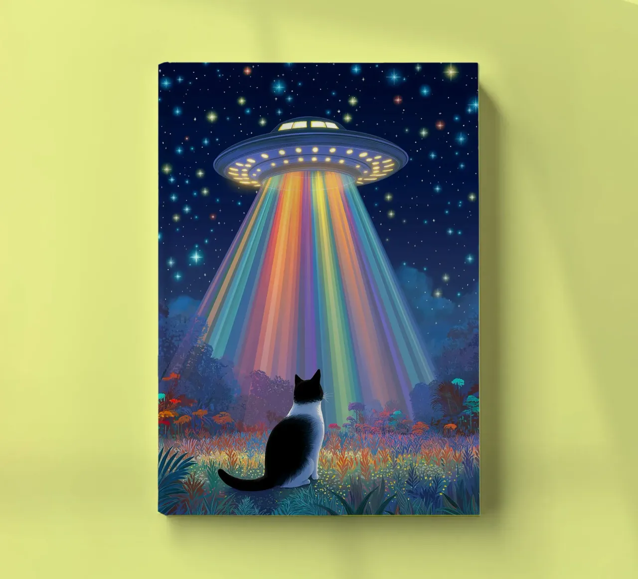 Cat vs UFO Spaceship notebook by Stellar Creative