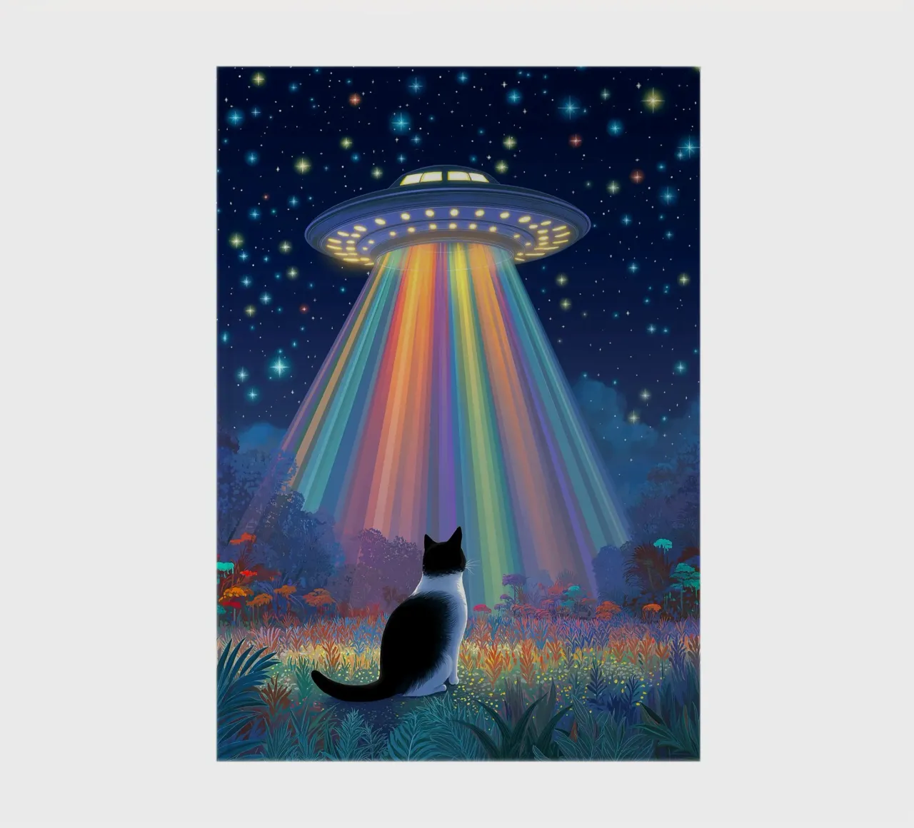 Cat vs UFO Spaceship notebook by Stellar Creative
