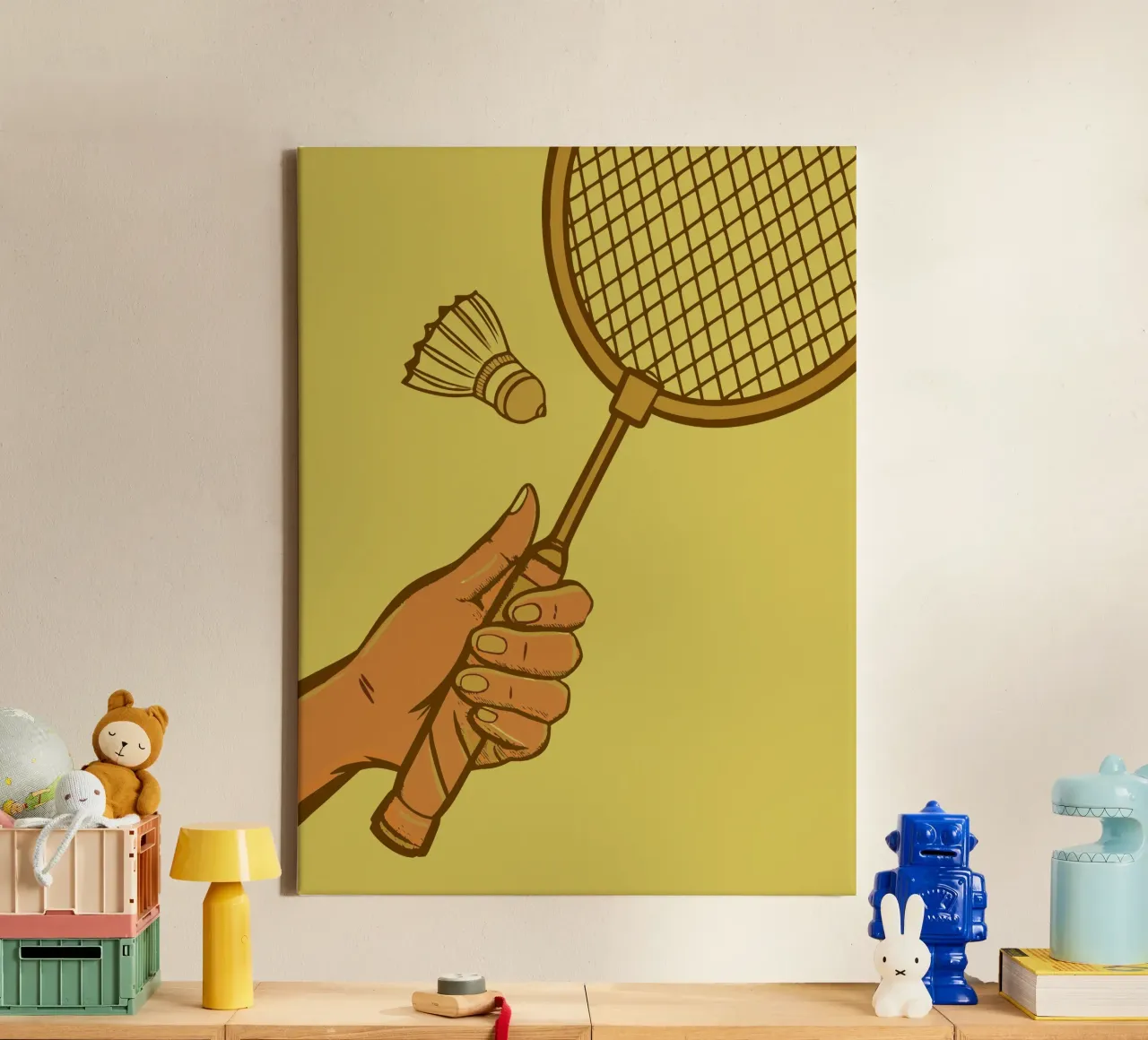 Giocare a badminton tela con Cornice a cassetta da SPORTS ONLY