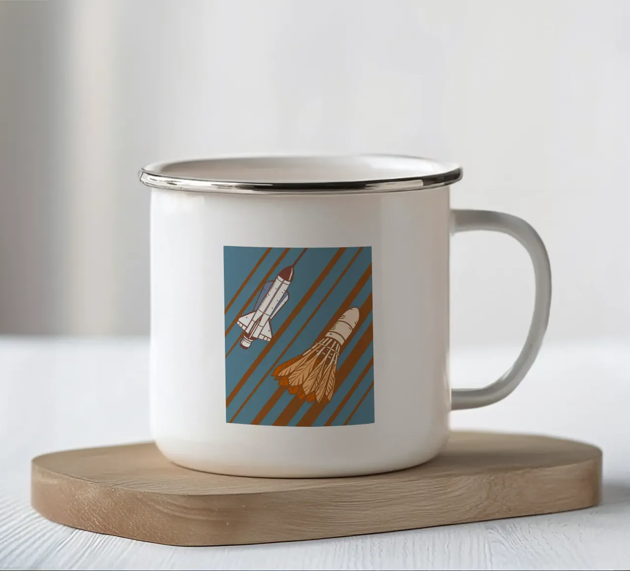 Badminton e razzi tazza in smalto da SPORTS ONLY
