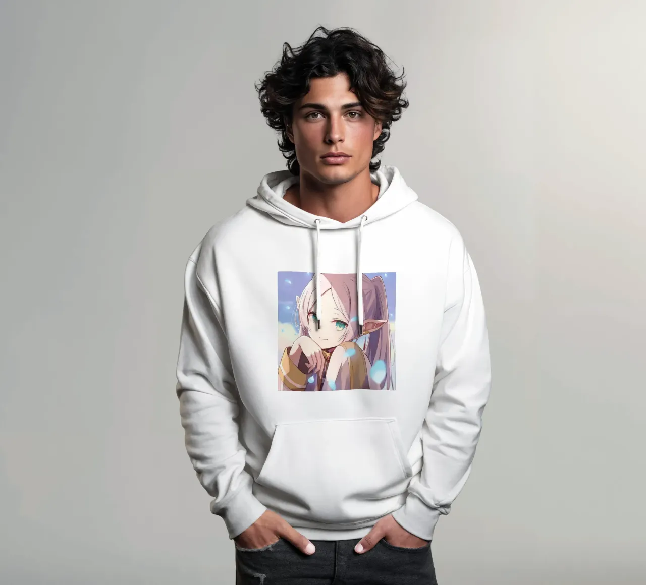Ragazza di bellezza felpa con cappuccio da donald shop