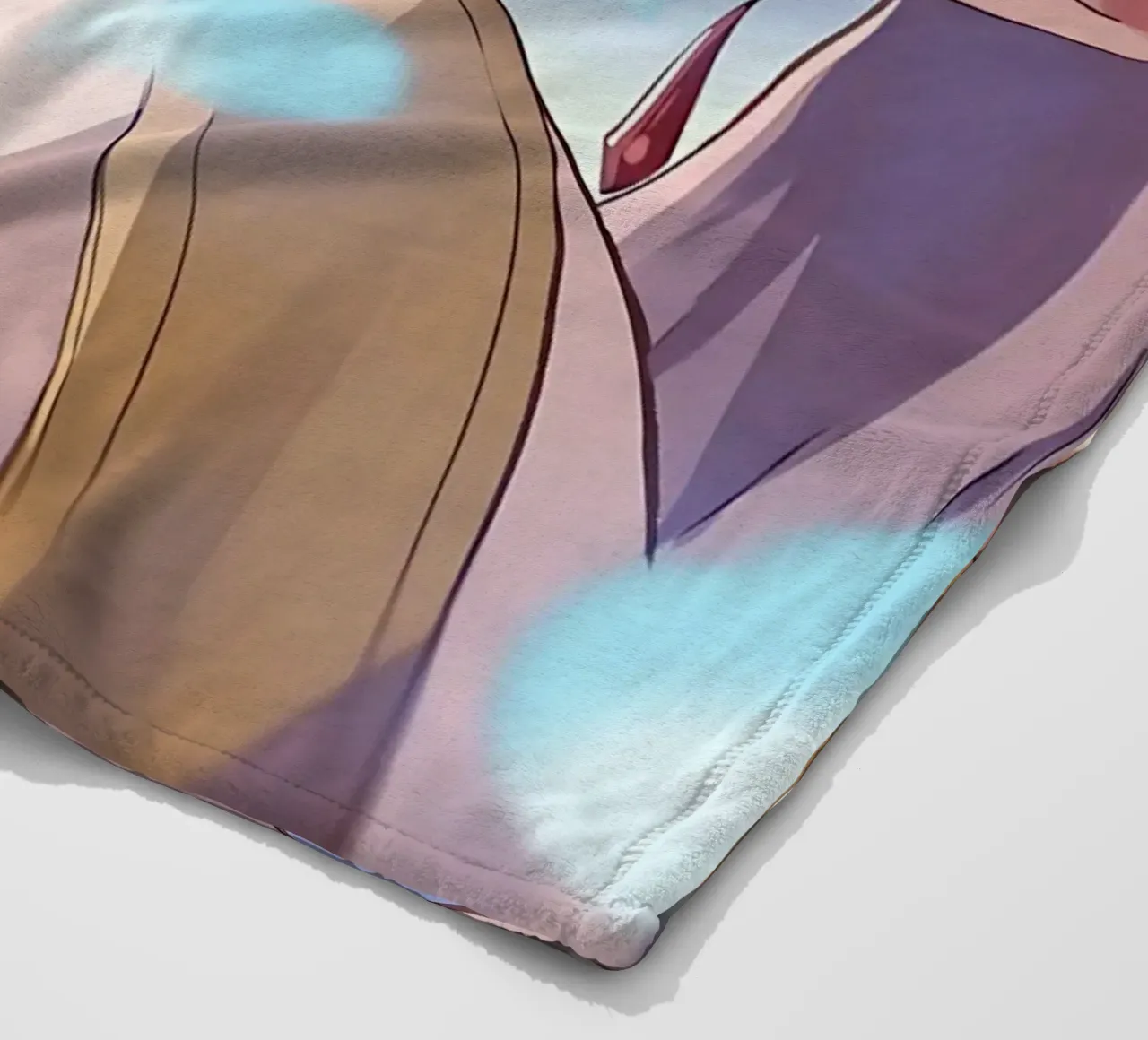 Ragazza di bellezza coperta in pile da donald shop