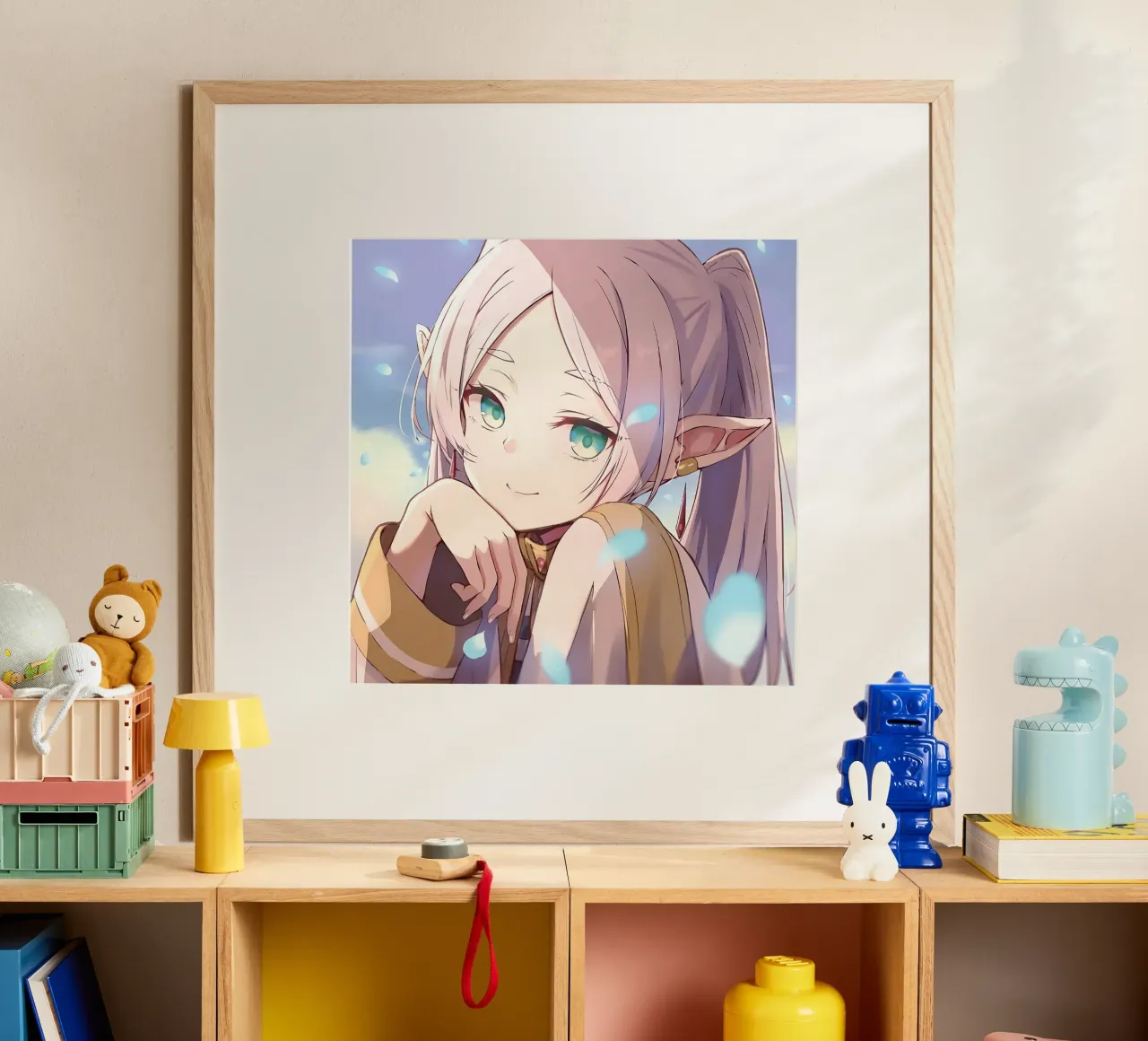 Ragazza di bellezza poster con telaio in legno da donald shop