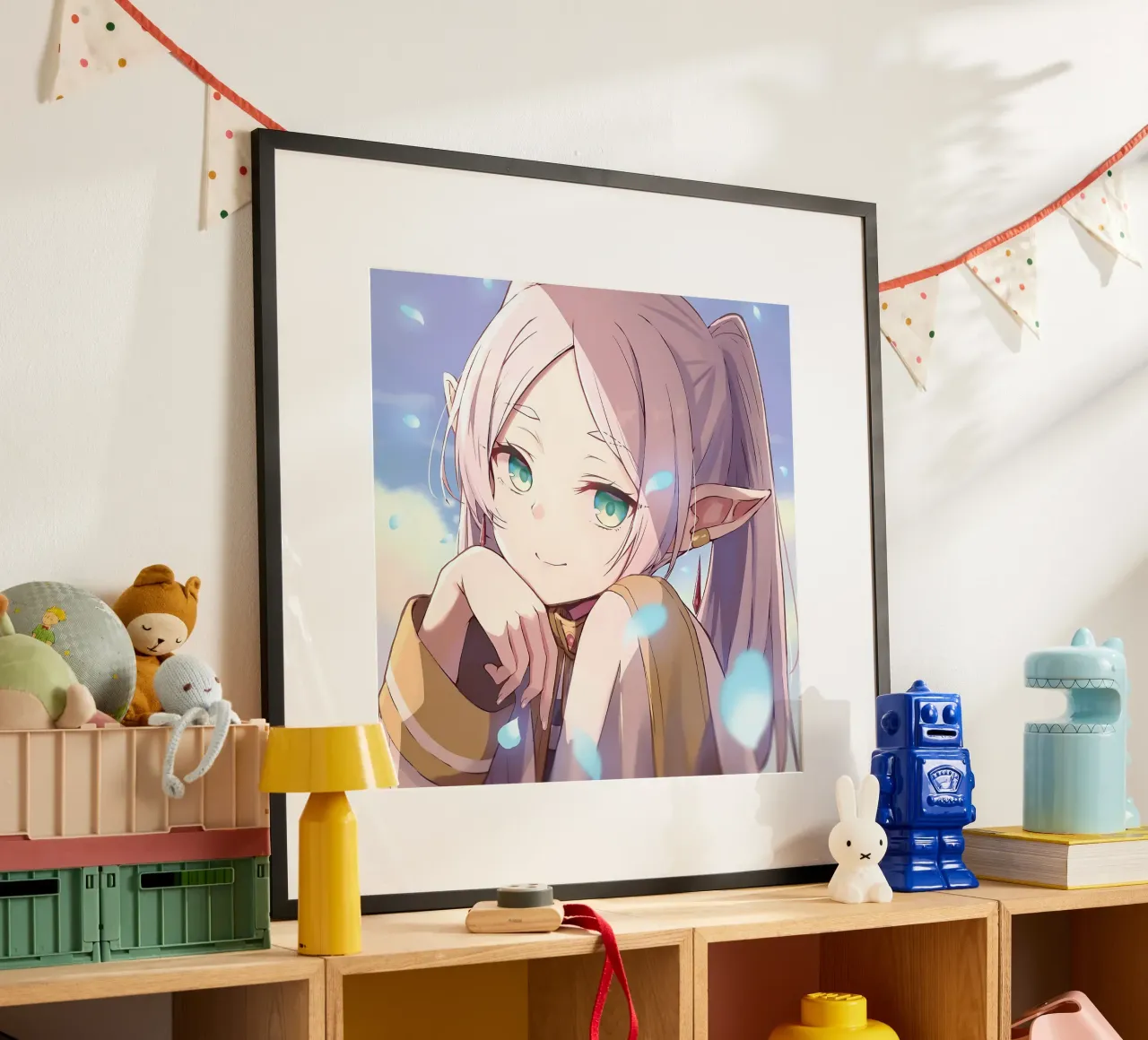 Ragazza di bellezza poster con telaio in legno da donald shop